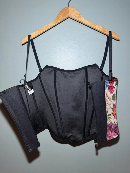 COMMENSE Floral Tapestry Corset Top - Size M - Picture 7 of 8
